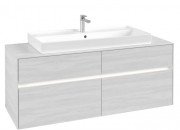 Тумба под раковину Villeroy & Boch Collaro 140х50 см с подсветкой ДСП белое дерево C092B0E8