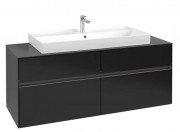 Тумба под раковину Villeroy & Boch Collaro 140х50 см с подсветкой МДФ черный матовый лак C092B0PD