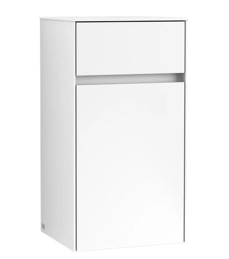 Шафка для ванної Villeroy & Boch Collaro 40,4x74,8х34,9 см петлі зліва ДСП матова біла C03200MS