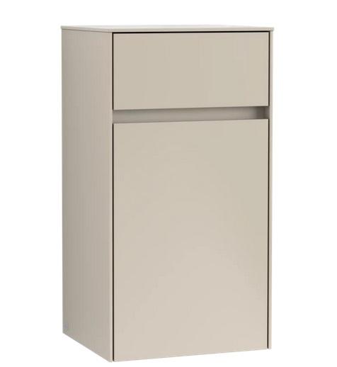 Шафка для ванної Villeroy & Boch Collaro 40,4x74,8х34,9 см петлі зліва ДСП м'який сірий C03200VK