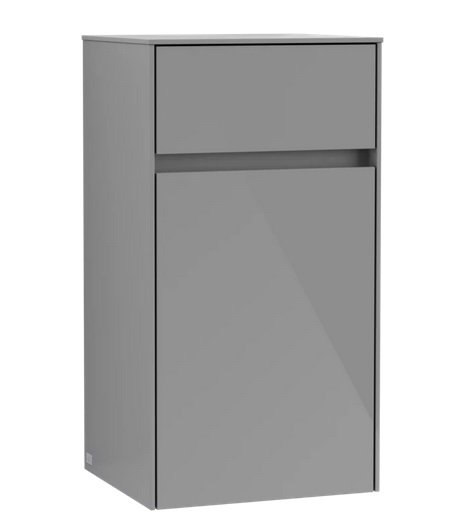 Шафка для ванної Villeroy & Boch Collaro 40,4x74,8х34,9 см петлі зліва МДФ глянцевий сірий C03200FP