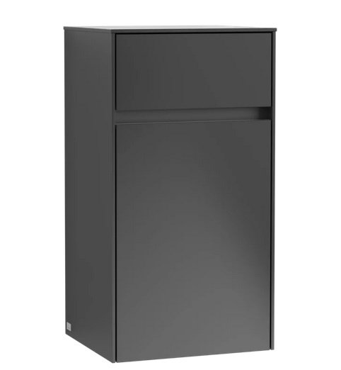 Шкафчик для ванной Villeroy & Boch Collaro 40,4x74,8х34,9 см петли справа МДФ черный матовый лак C03201PD