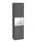 Пенал Villeroy & Boch Finion 41,8x151,6х27 см петли слева с подсветкой МДФ антрацит матовый лак/глянцевый белый лак F460GFGK