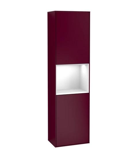 Пенал Villeroy & Boch Finion 41,8x151,6х27 см петлі зліва з підсвічуванням МДФ півонія матовий лак/глянсовий білий лак F460GFHB
