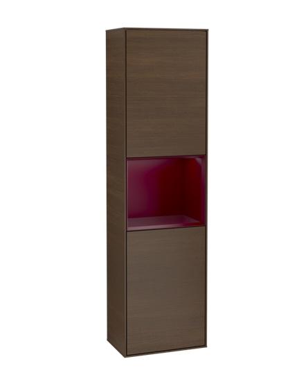 Пенал Villeroy & Boch Finion 41,8x151,6х27 см петлі зліва з підсвічуванням ДСП шпон волоського горіха/півон матовий лак F460HBGN