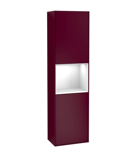 Пенал Villeroy & Boch Finion 41,8x151,6х27 см петли слева с подсветкой МДФ пион матовый лак/белый матовый лак F460MTHB