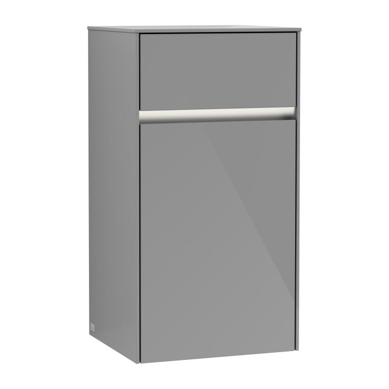 Шкафчик Villeroy & Boch Collaro 40,4x74,8х34,9 см петли слева с подсветкой МДФ глянцевый серый C032L0FP
