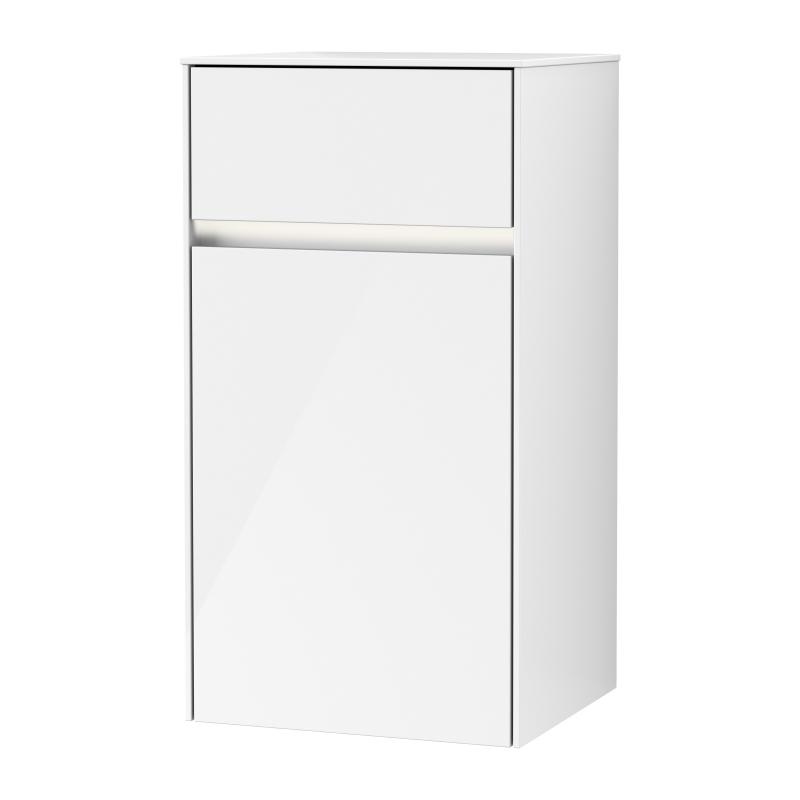 Шафка Villeroy & Boch Collaro 40,4x74,8х34,9 см петлі праворуч з підсвічуванням МДФ глянсова біла C032L1DH