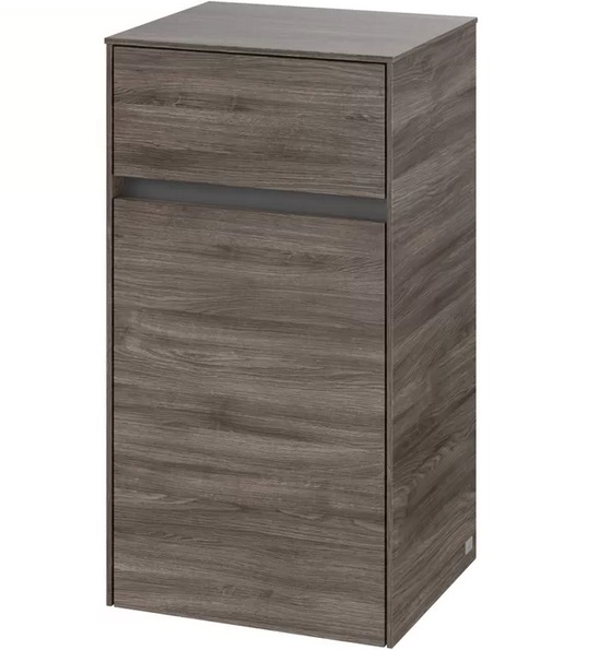 Шкафчик Villeroy & Boch Collaro 40,4x74,8х34,9 см петли справа с подсветкой ДСП каменный дуб C032L1RK