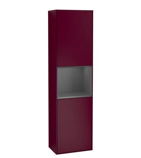 Пенал Villeroy & Boch Finion 41,8x151,6х27 см петли слева с подсветкой МДФ пион матовый лак/антрацит матовый лак F460GKHB