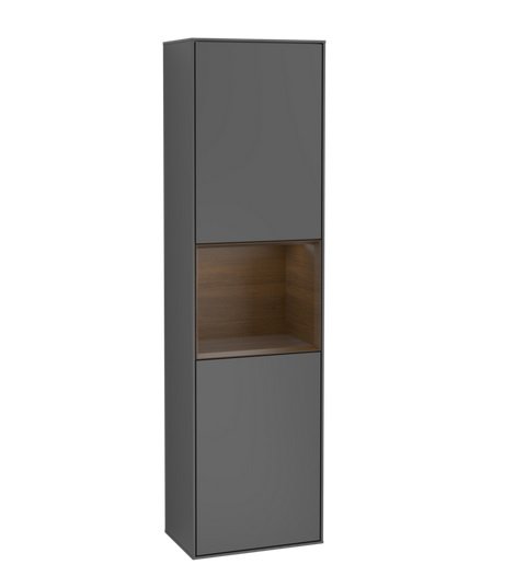 Пенал Villeroy & Boch Finion 41,8x151,6х27 см петли слева с подсветкой МДФ антрацит матовый лак/грецкий орех шпон F460GNGK