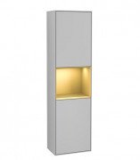 Пенал Villeroy & Boch Finion 41,8x151,6х27 см петлі зліва з підсвічуванням МДФ світло-сірий матовий лак/золотий матовий лак F460HFGJ