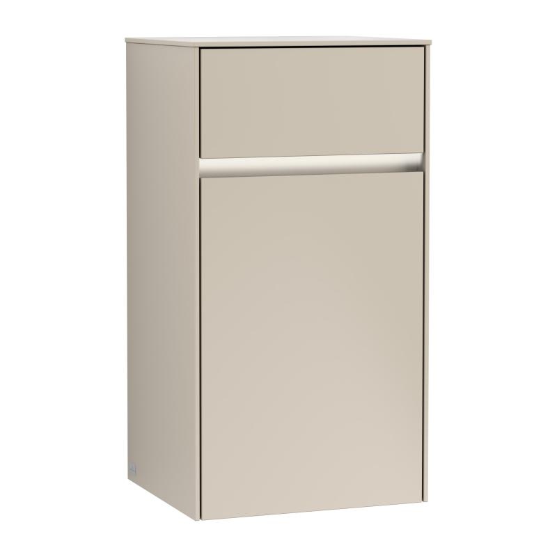 Шафка Villeroy & Boch Collaro 40,4x74,8х34,9 см петлі зліва з підсвічуванням ДСП м'який сірий C032L0VK