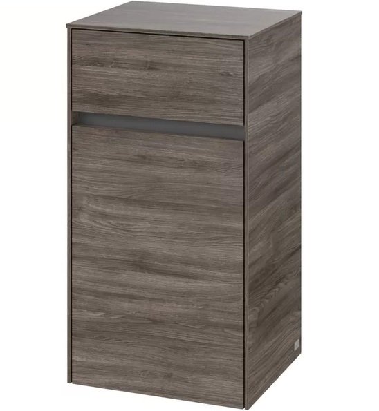 Шафка Villeroy & Boch Collaro 40,4x74,8х34,9 см петлі праворуч з підсвічуванням ДСП кам'яний дуб C032L1RK