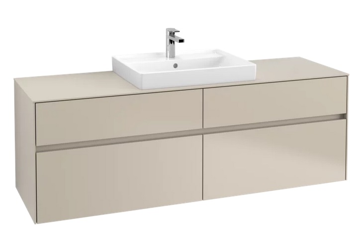 Тумба под раковину Villeroy & Boch Collaro 160х50 см с подсветкой ДСП мягкий серый C025B0VK