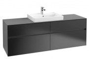 Тумба під раковину Villeroy & Boch Collaro 160х50 см із підсвічуванням МДФ чорний матовий лак C025B0PD