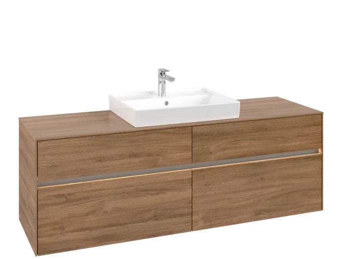 Тумба под раковину Villeroy & Boch Collaro 160х50 см с подсветкой ДСП дуб канзас C025B0RH