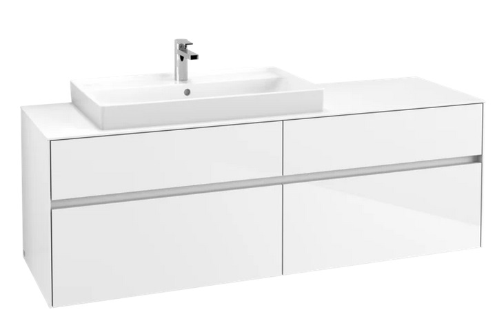 Тумба под раковину Villeroy & Boch Collaro 160х50 см с подсветкой МДФ глянцевый белый C026B0DH