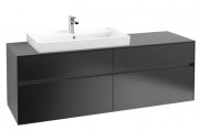 Тумба під раковину Villeroy & Boch Collaro 160х50 см із підсвічуванням МДФ чорний матовий лак C026B0PD