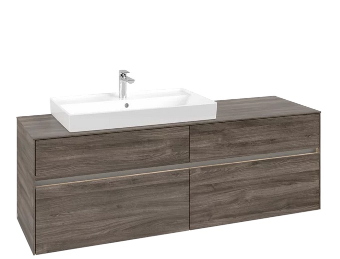 Тумба под раковину Villeroy & Boch Collaro 160х50 см с подсветкой ДСП каменный дуб C026B0RK