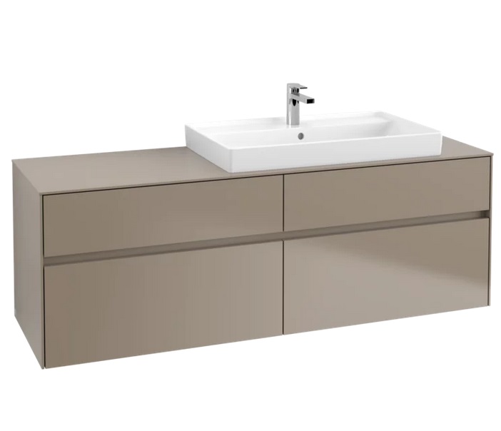 Тумба під раковину Villeroy & Boch Collaro 160х50 см із підсвічуванням ДСП трюфель сірий C027B0VG