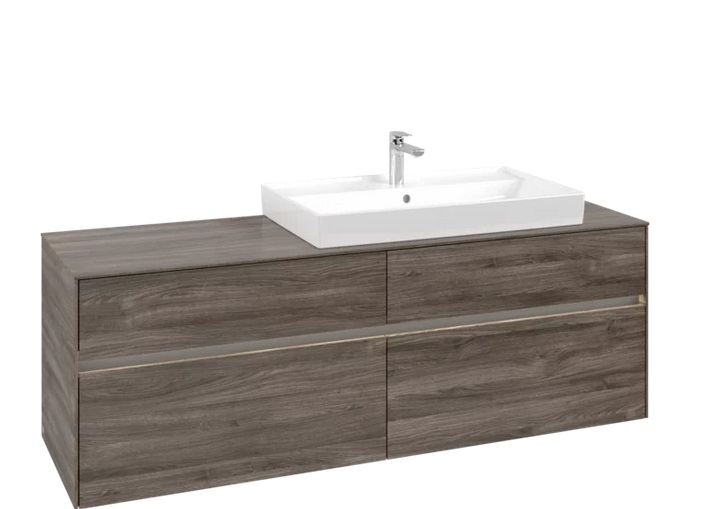 Тумба под раковину Villeroy & Boch Collaro 160х50 см с подсветкой ДСП каменный дуб C027B0RK