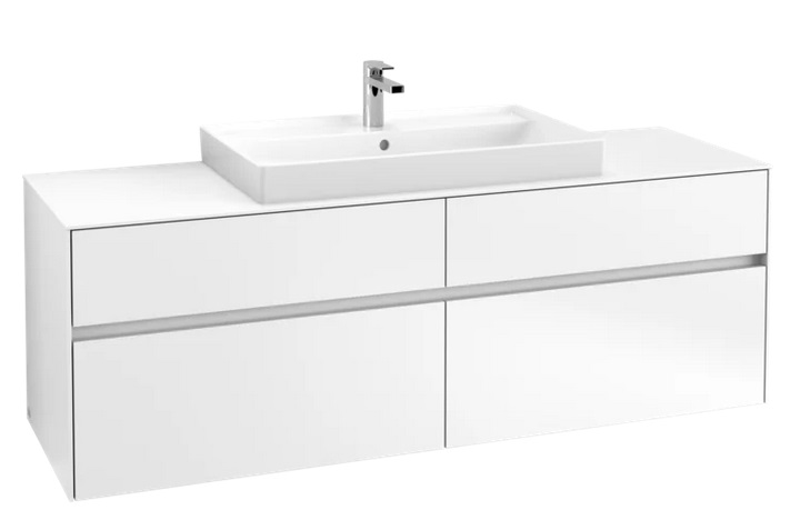 Тумба під раковину Villeroy & Boch Collaro 160х50 см із підсвічуванням ДСП матовий білий C028B0MS