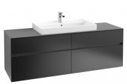 Тумба під раковину Villeroy & Boch Collaro 160х50 см із підсвічуванням МДФ чорний матовий лак C028B0PD