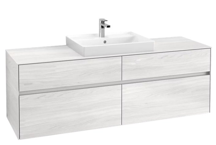 Тумба під раковину Villeroy & Boch Collaro 160х50 см із підсвічуванням ДСП біле дерево C025B0E8