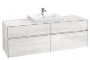 Тумба под раковину Villeroy & Boch Collaro 160х50 см с подсветкой ДСП белое дерево C025B0E8