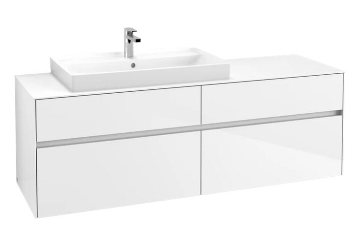 Тумба під раковину Villeroy & Boch Collaro 160х50 см із підсвічуванням МДФ глянсовий білий C026B0DH