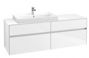 Тумба под раковину Villeroy & Boch Collaro 160х50 см с подсветкой МДФ глянцевый белый C026B0DH