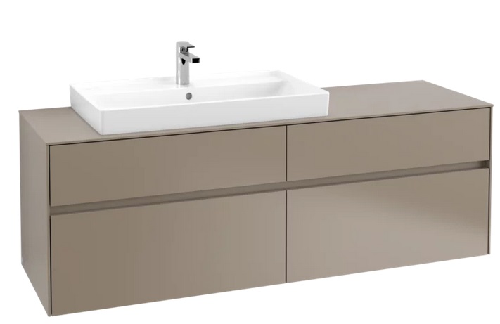 Тумба под раковину Villeroy & Boch Collaro 160х50 см с подсветкой ДСП трюфель серый C026B0VG