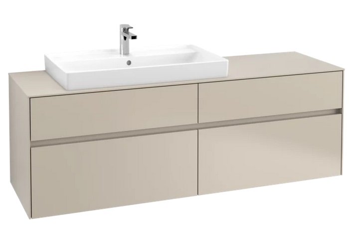 Тумба під раковину Villeroy & Boch Collaro 160х50 см із підсвічуванням ДСП м'який сірий C026B0VK