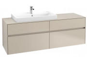 Тумба под раковину Villeroy & Boch Collaro 160х50 см с подсветкой ДСП мягкий серый C026B0VK