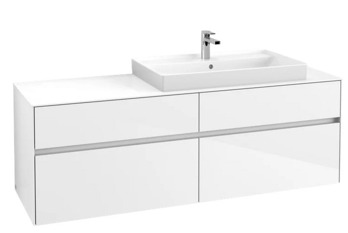 Тумба під раковину Villeroy & Boch Collaro 160х50 см із підсвічуванням МДФ глянсовий білий C027B0DH