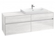 Тумба под раковину Villeroy & Boch Collaro 160х50 см с подсветкой ДСП белое дерево C027B0E8