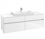 Тумба під раковину Villeroy & Boch Collaro 160х50 см із підсвічуванням МДФ глянсовий білий C028B0DH