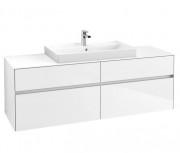 Тумба під раковину Villeroy & Boch Collaro 160х50 см із підсвічуванням МДФ глянсовий білий C028B0DH