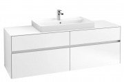 Тумба под раковину Villeroy & Boch Collaro 160х50 см с подсветкой ДСП матовый белый C028B0MS