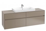 Тумба под раковину Villeroy & Boch Collaro 160х50 см с подсветкой ДСП трюфель серый C028B0VG