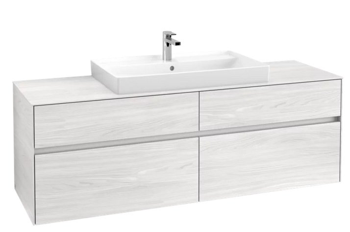 Тумба під раковину Villeroy & Boch Collaro 160х50 см із підсвічуванням ДСП біле дерево C028B0E8