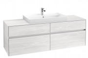 Тумба под раковину Villeroy & Boch Collaro 160х50 см с подсветкой ДСП белое дерево C028B0E8