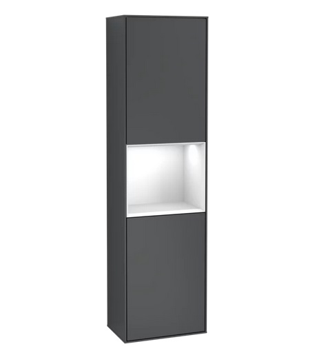 Пенал Villeroy & Boch Finion 41,8x151,6х27 см петли слева с подсветкой МДФ темно-синий матовый лак/глянцевый белый лак F460GFHG