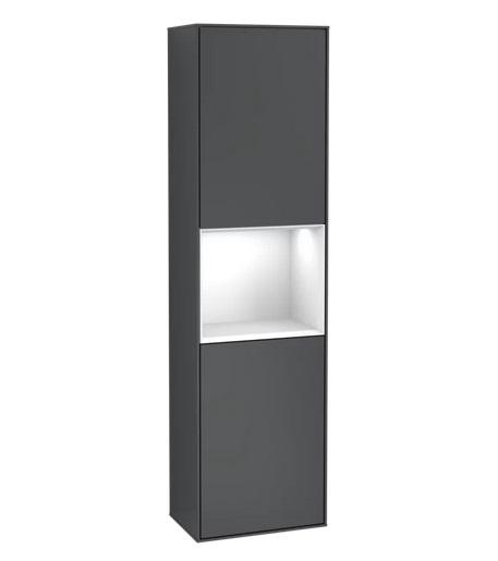 Пенал Villeroy & Boch Finion 41,8x151,6х27 см петли слева с подсветкой МДФ темно-синий матовый лак/глянцевый белый лак F460GFHG