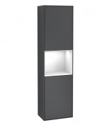 Пенал Villeroy & Boch Finion 41,8x151,6x27 см петлі слева з підсвіткою МДФ темно-синій матовий лак/глянцевий білий лак F460GFHG