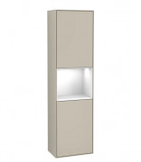 Пенал Villeroy & Boch Finion 41,8x151,6х27 см петлі зліва з підсвічуванням МДФ пісок матовий лак/глянсовий білий лак F460GFHH