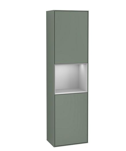 Пенал Villeroy & Boch Finion 41,8x151,6х27 см петли слева с подсветкой МДФ оливковый матовый лак/светло-серый матовый лак F460GJGM