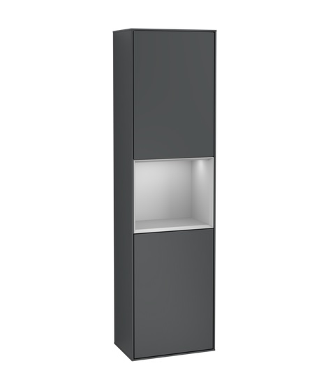 Пенал Villeroy & Boch Finion 41,8x151,6х27 см петлі зліва з підсвічуванням МДФ темно-синій матовий лак/світло-сірий матовий лак F460GJHG