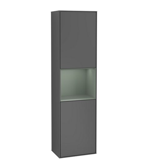 Пенал Villeroy & Boch Finion 41,8x151,6х27 см петлі зліва з підсвічуванням МДФ антрацит матовий лак/оливковий матовий лак F460GMGK